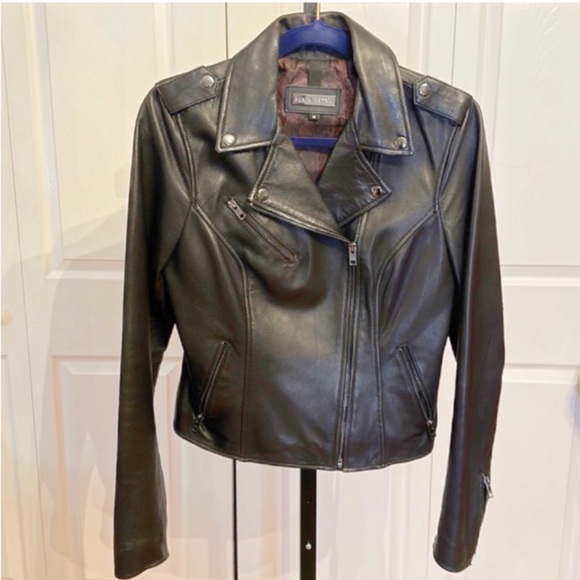 BLACK RIVET LEATHER JACKET - Picture 4 of 11